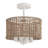 4 - Light 11.81'' Dimmable Drum Rattan Semi Flush Mount Light Natural Rattan Bohemian Pendant With Hand Woven Drum Shade-1234916873