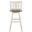 Chaises de pub de hauteur 2, pivotant à 360 degrés, gris et blanc vieilli, bois d'hévéa massif, dossier à lattes verticales pour la salle à manger 2, blanc vieilli, stable-1241853018