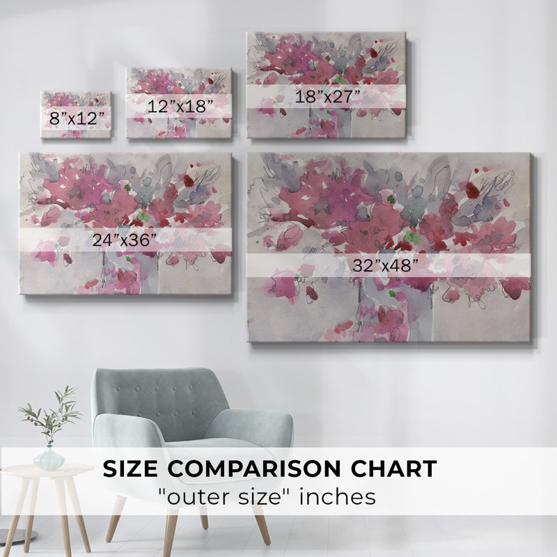 Floral Setting II-Gallery Wrapped Canvas, 12" H x 18" W