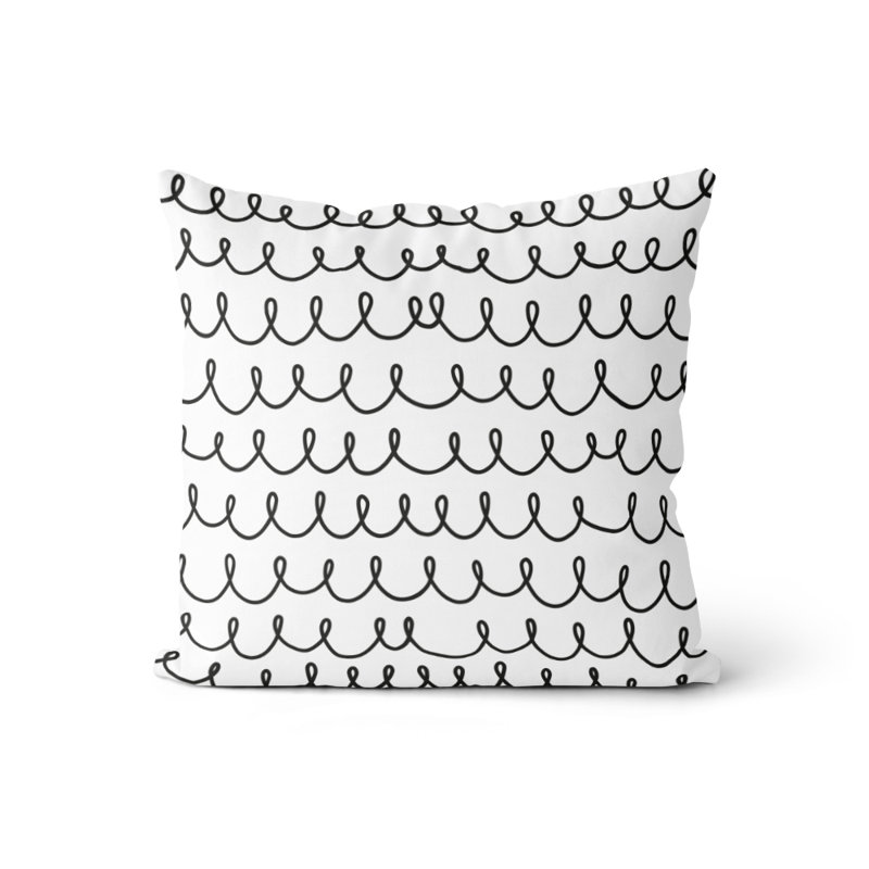 Housse et insert d'oreiller carré, Blanc / noir