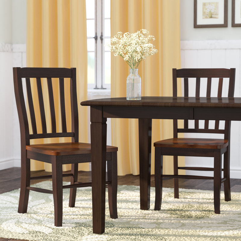 Ellzey 18'' H Solid Wood Side Chair, Chestnut/Espresso