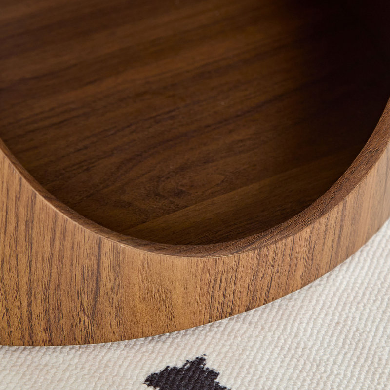 Ensemble de tabourets gigognes « nid pour chat », ensemble de 2 tables basses gigognes rondes pour salon, sans assemblage, noyer-brun