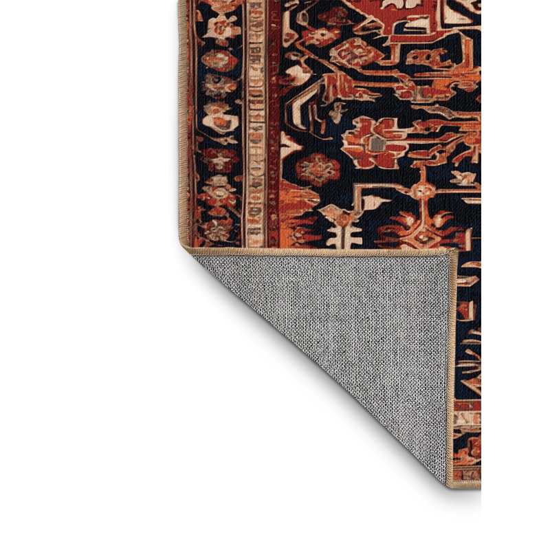 Tapis brun turc lavable à la machine, Carré 7 pi
