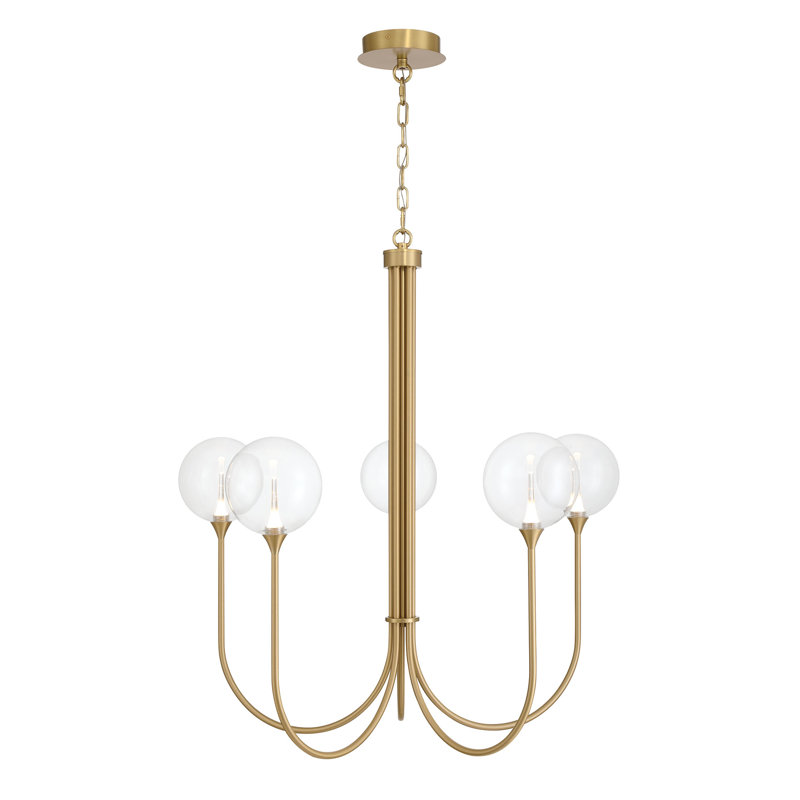 Iissa 5L 34" Gold Smoke Chandelier, Gold