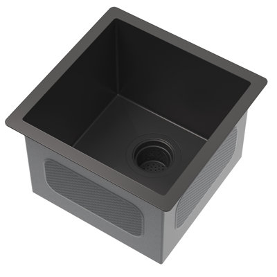 Polyfurniture 14'' L Single Bowl Stainless Steel Kitchen Sink