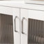 Cabinets: armoire de rangement moderne avec 2 portes en verre, tablette réglable, blanc cassé | Minimaliste | Salon