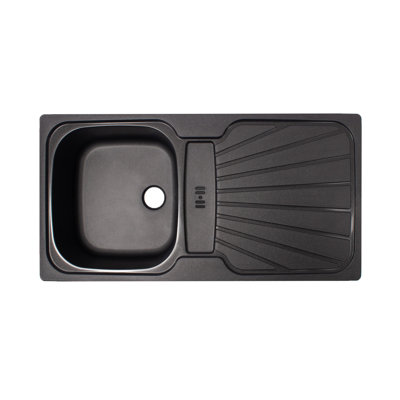 Belfry Kitchen Chamorro 16.9mm W Single Bowl Fibreglass Drop-In Kitchen Sink with 1 Faucet Hole