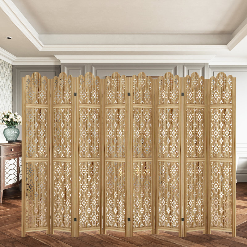 Paravent en bois, 8, H 66,9 po x l 126,8 po x P 0,7 po