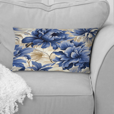 Coussin Regal Cobalt Blue Damask Ii Victorian