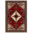 Mattis Burgundy Beige Moroccan Machine Printed Cotton Polyester Area Rug-1042596554