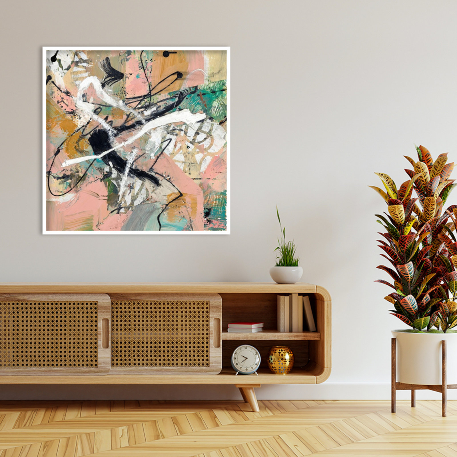 Sutter "Fluid" Print by Suzanne McCourt, 41" H x 41" W, White