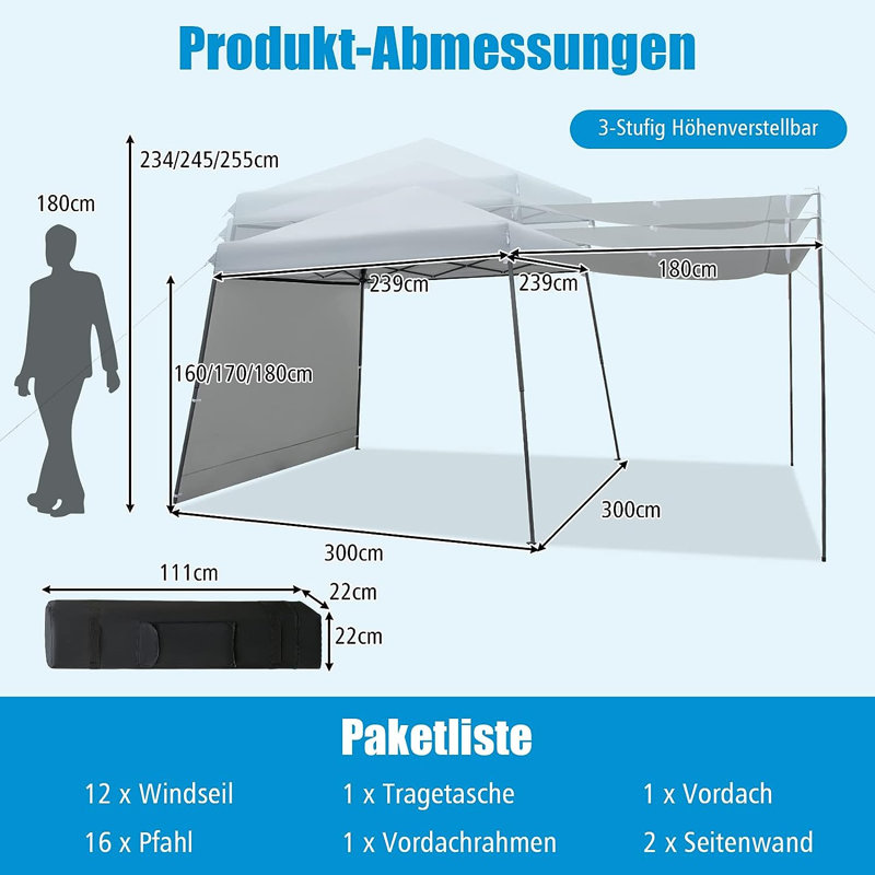 Theodulus 6m x 3m Metal Pop-Up Gazebo