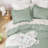 Andency Sage Green Comforter Set Full, 3 Pieces Lightweight Soft Ruffle Bed Comforter, Farmhouse Rustic Fluffy Microfiber Down Alternative Bedding Set (79x90Inch Comforter)-124610461-124610433