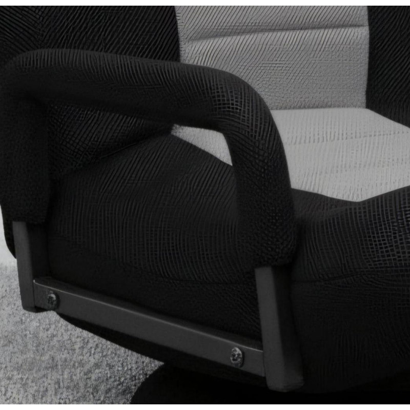 Multifunctional Lumbar Support Rocking Chair, 360° Rotating And Foldable, Black And Gray Color Scheme, Adjustable Armrests And Backrest, Suitable For Various Scenarios.