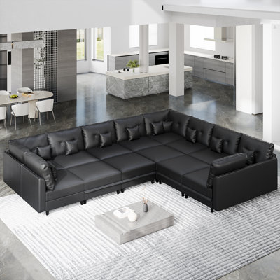 Zendajas Faux Leather U-Shaped Sectional
