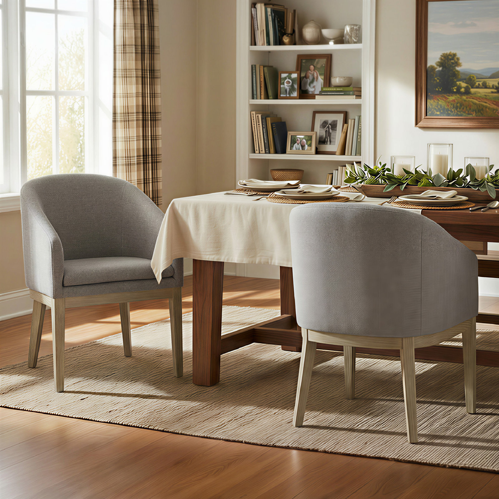 Bethea Dining Armchair, Polyester Gray