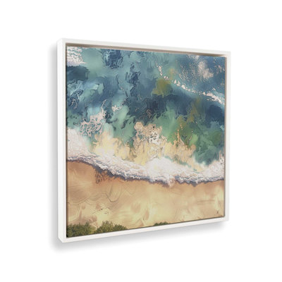 Reproduction aérienne de rivage sur toile par Azure Artisanal Studio