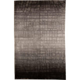 Himalayan Wool Abstract Area Rug in Black/Light Gray