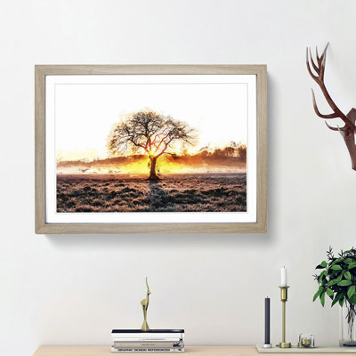 Sunlight Through the Oak Tree in Abstract - Picture Frame Graphic Art Print on MDF