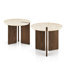 Ensemble de 2 tables de bout Garces avec dessus en pierre de travertin Garces