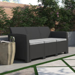 Alderman Faux Rattan Sofa with All-Weather Cushions