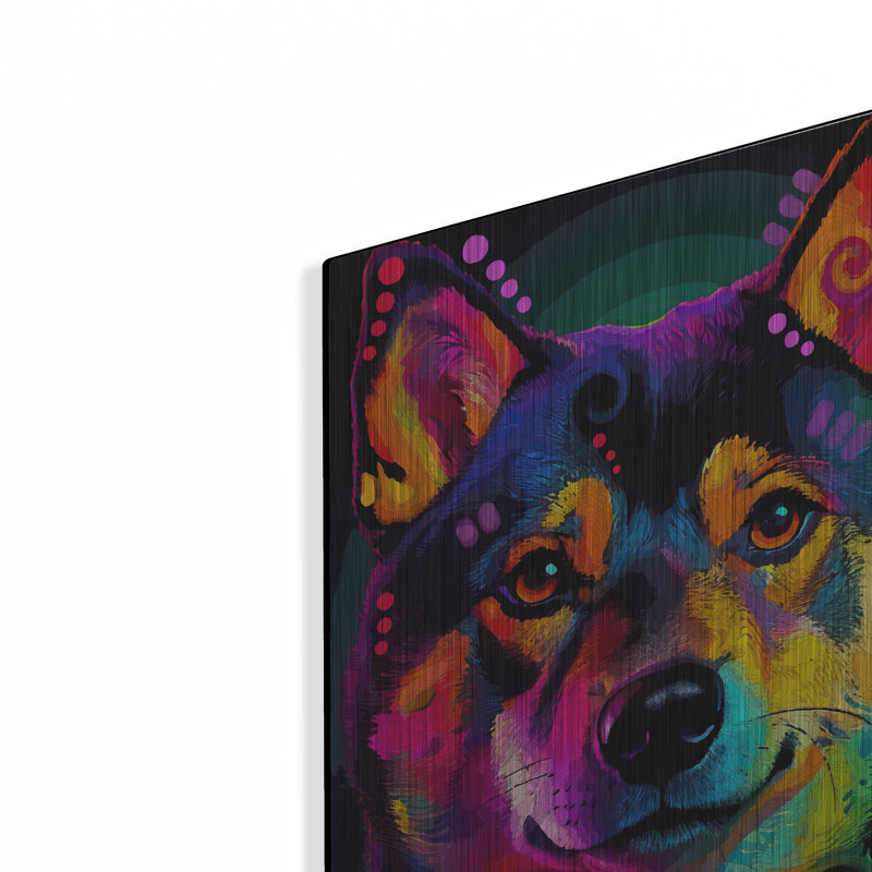  «Shiba Close Up» par Dean Russo, art mural en métal, 12 po x 16 po, H 16 po x l 12 po