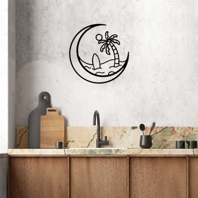 Stylish Decorative Metal Wall Accessory, Black Finish, 27.6 x 27.6 inches | 100% Metal, Thickness: 0.06 inches | Easy Wall Mounting with Built-in Hanger | Perfect for Home Décor, Modern Aesthetic & Unique Touch
