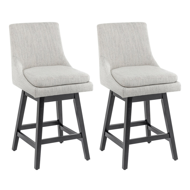 Ensemble de 2 tabourets de bar à hauteur de comptoir pivotant à 360 ° Lark Manor ™ avec dossier haut pour îlot de cuisine et de bar Lark Manor ™, ensemble de 2