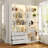 63" Glass Door Display Bookcase Cabinet With LED Lighting-1505938586
