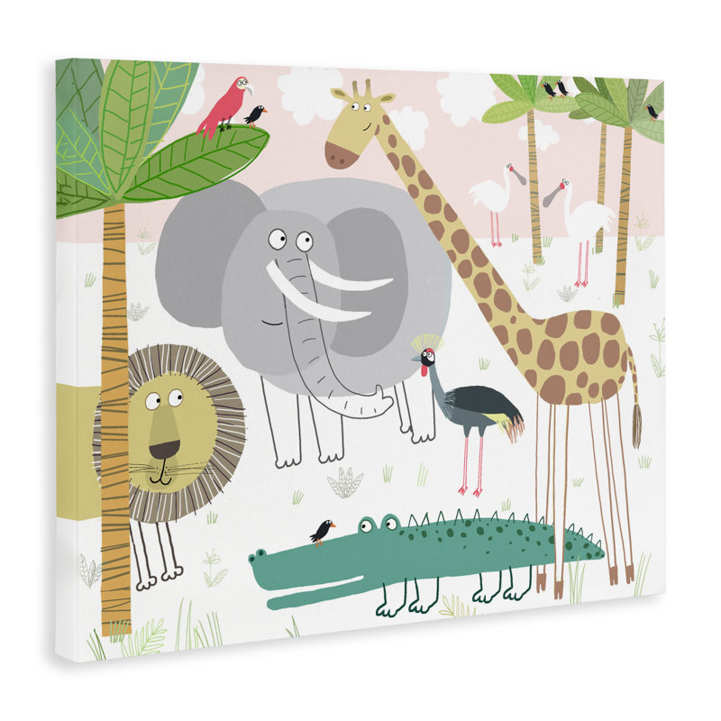 «Safari Animals Out and About Canvas», conception par Carla Daly, H 24 po x l 30 po