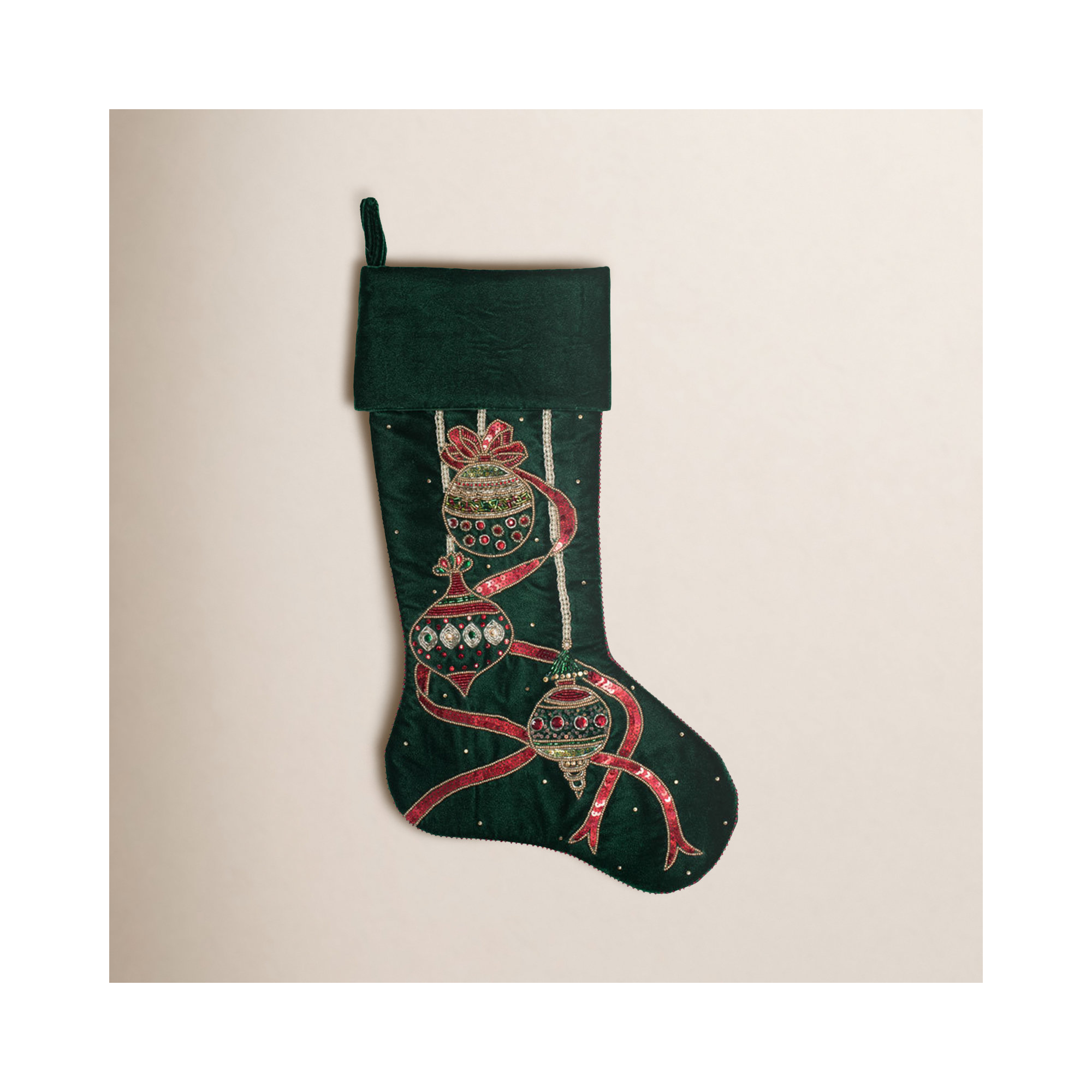 The Holiday Aisle Ornament Stocking, Green