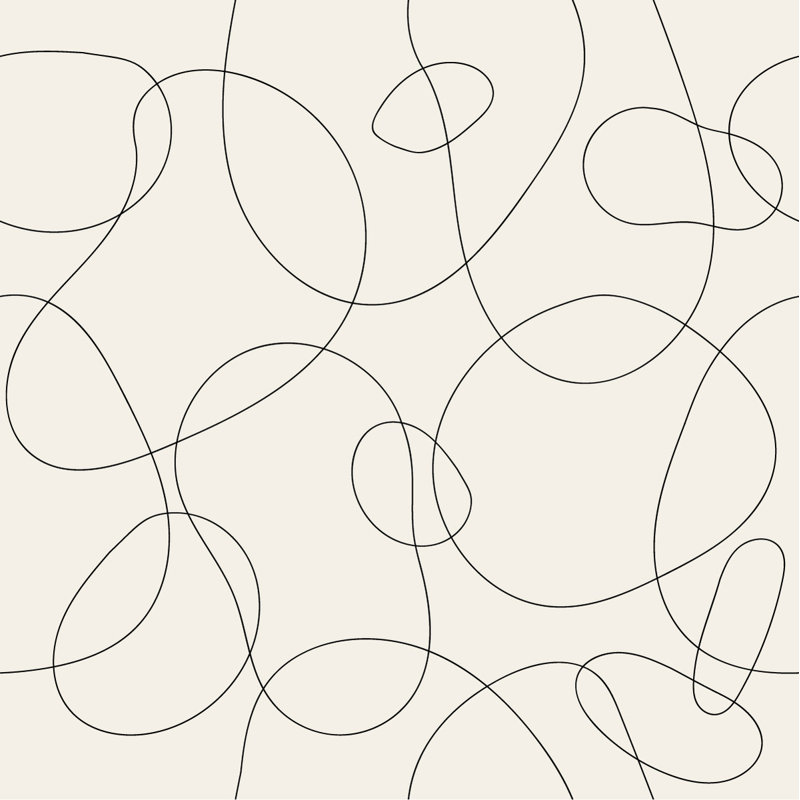 Panneau de papier peint adhésif blanc avec lignes noires L 18,75 pi x l 25 po