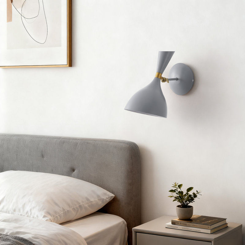 Bloomsdale 1 - Light White/Brass Gold Wallchiere, Gray