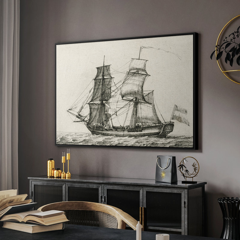 Paysage rétro - MLXXIX, Toile encadrée noyer flottant, H 27 po x l 41 po