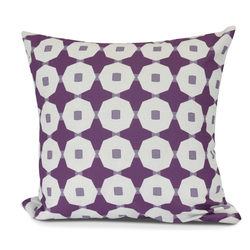 Goals, Gourds, and Gatherings Button Up Outdoor Square Pillow Cover & Insert, Purple, 16" H x 16" W