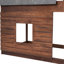 Lit superposé simple avec toit et 2 fenêtres - Chêne et gris fumé, fabrication en bois pour la chambre à coucher