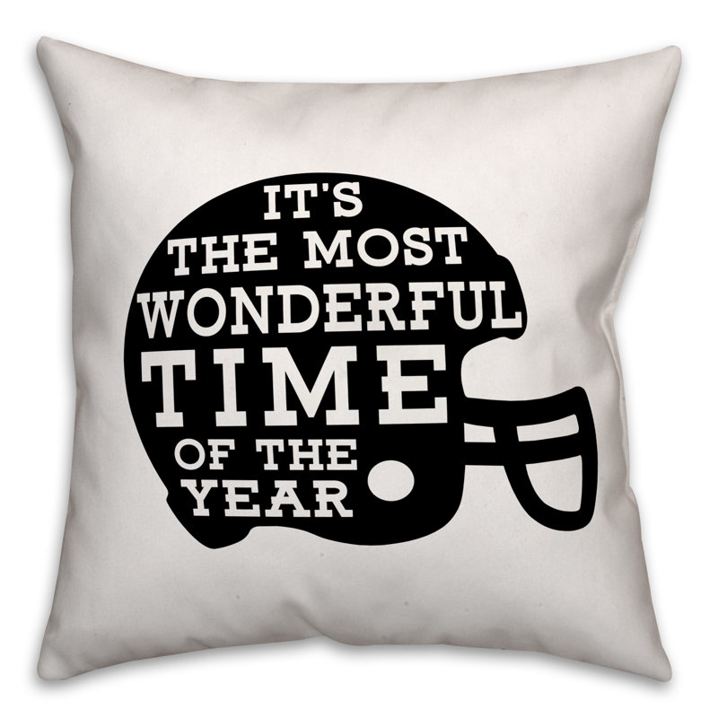  Coussin décoratif intérieur / extérieur «The Most Wonderful Time of the Year», Noir