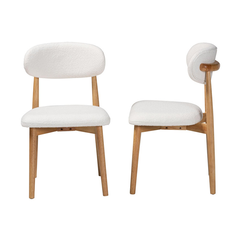 Ensemble de chaises de salle à manger rembourrées Baxton Studio Wattsu Boucle