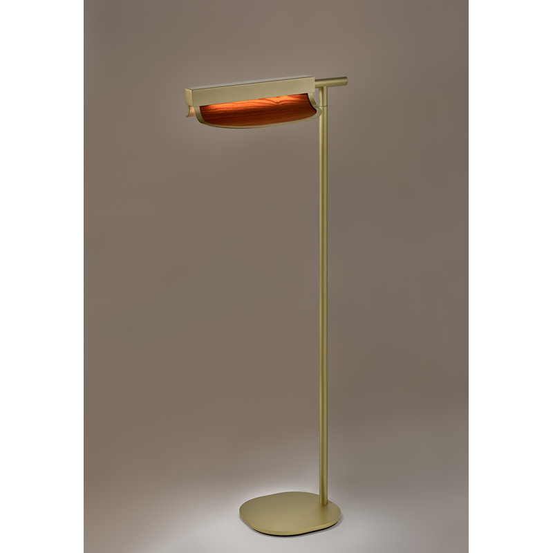 Omma LED Floor Lamp, Natural Cherry, Gold