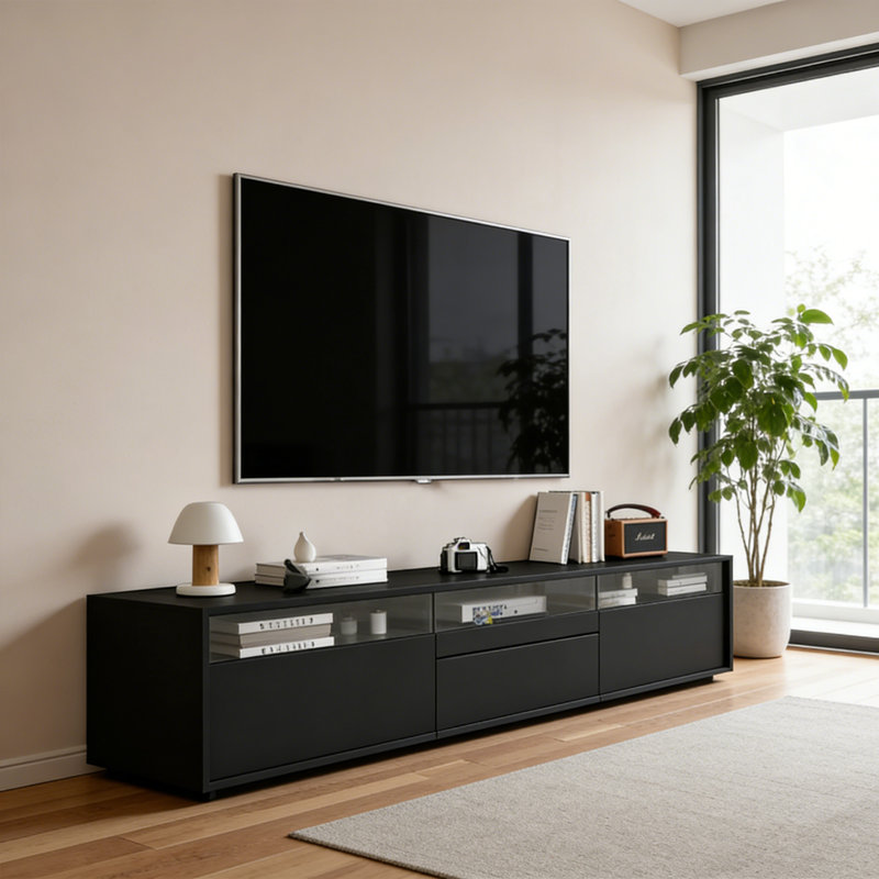 Meuble télé 4 tiroirs Black Minimalist