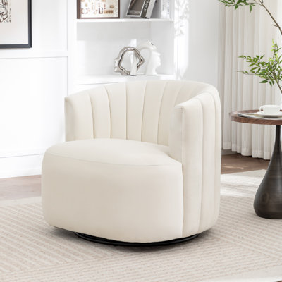 Stanford Upholstered Swivel Barrel Chair