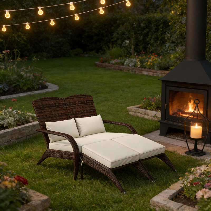 Chaises Adirondack spacieuses et durables en rotin, sièges de patio modernes