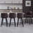 Brown Swivel Bar Stools Set of 2, 27.5" PU Leather Seat with Tufted Back, Solid Wood Legs, Counter Height Bar Chairs for Kitchen Island, Dining Room, Café-410309449-419668510