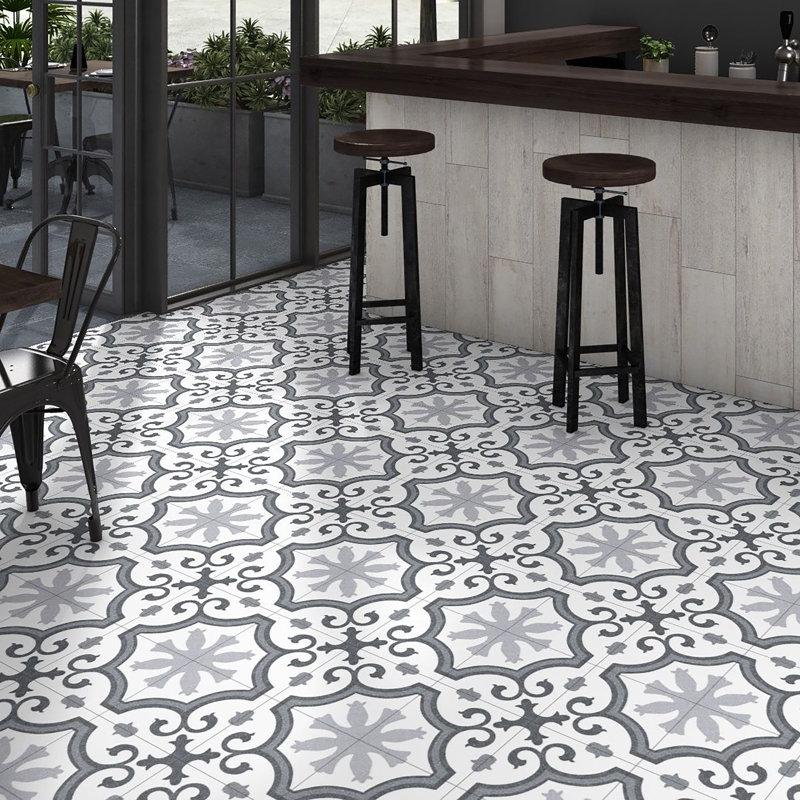 Lacour 10" x 10" Porcelain Patterned Wall & Floor Tile