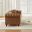 Canapé Chesterfield 3 places avec accoudoirs roulés, boutons et 2 coussins pour des espaces de vie élégants