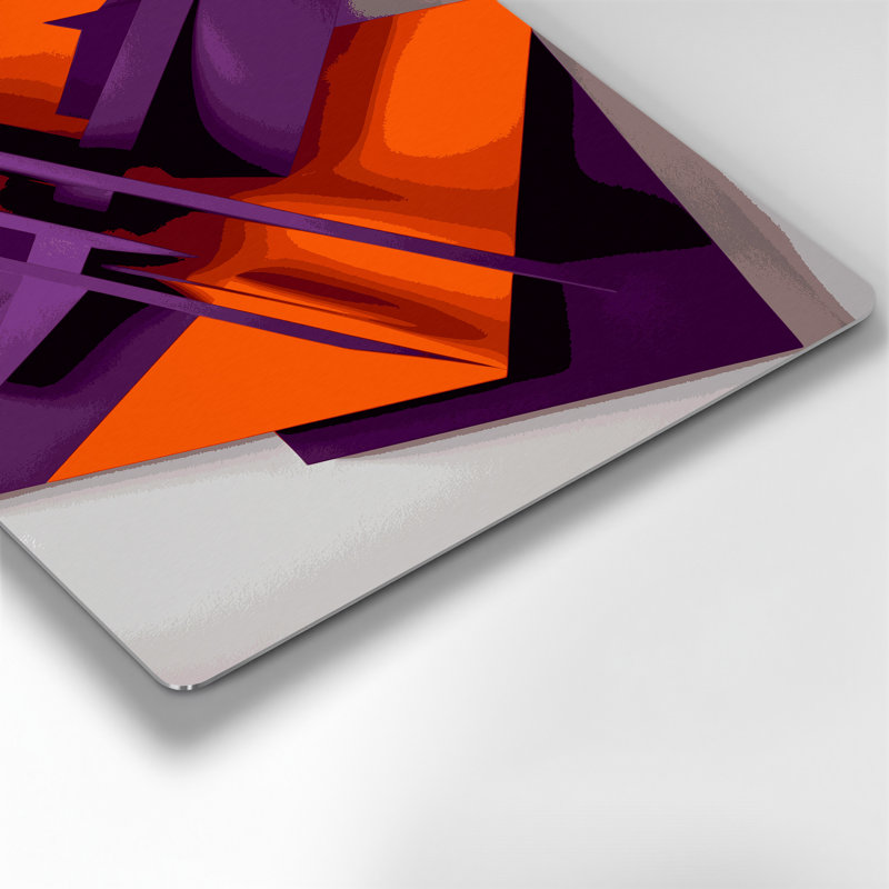 «Geometric Abstraction 18», art mural en métal mauve, H 16 po x l 20 po