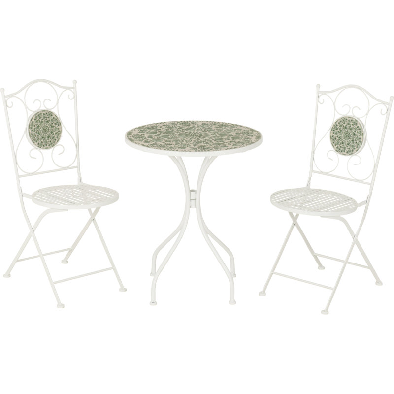 Tito 2 - Person Patio Dining Set, White/Geometric