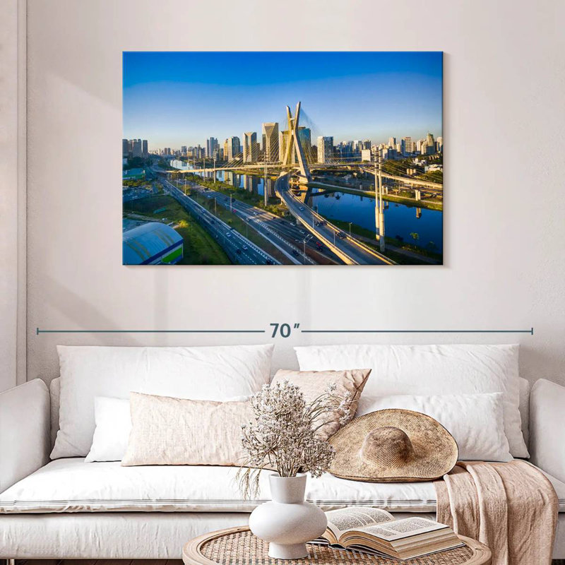 Mehar, pont et paysage urbain de sao paulo, H 30 po x l 45 po