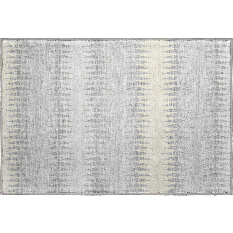 Premium Machine Washable Prisco Silver Rug