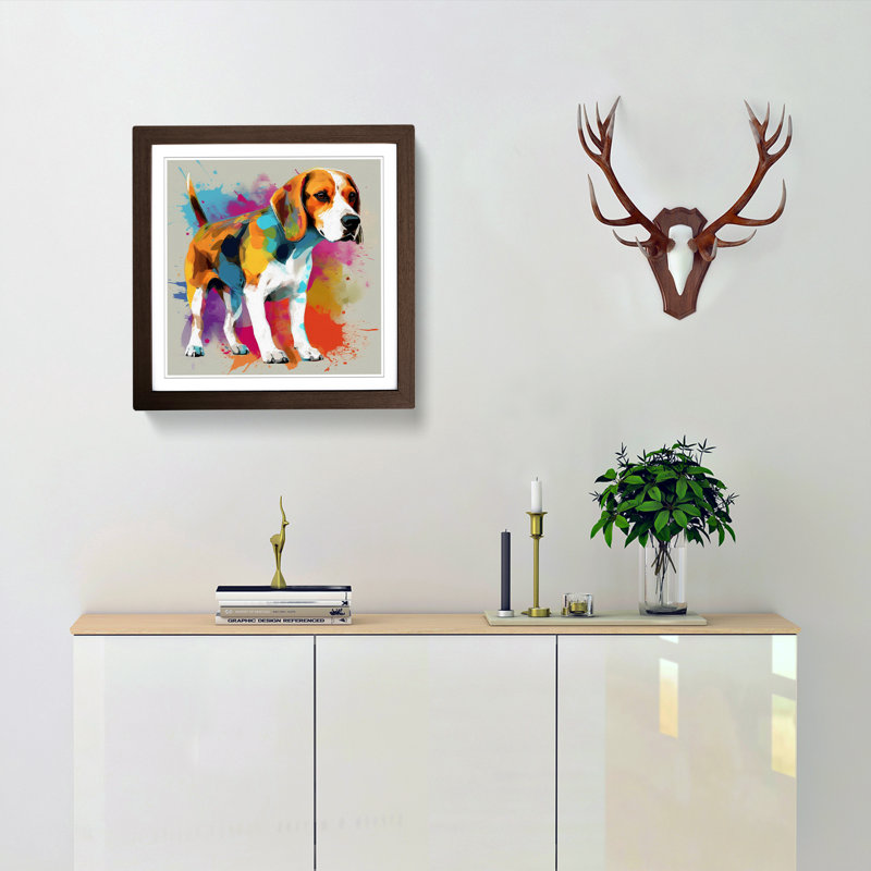 Single Picture Frame Print on Wood, Walnut